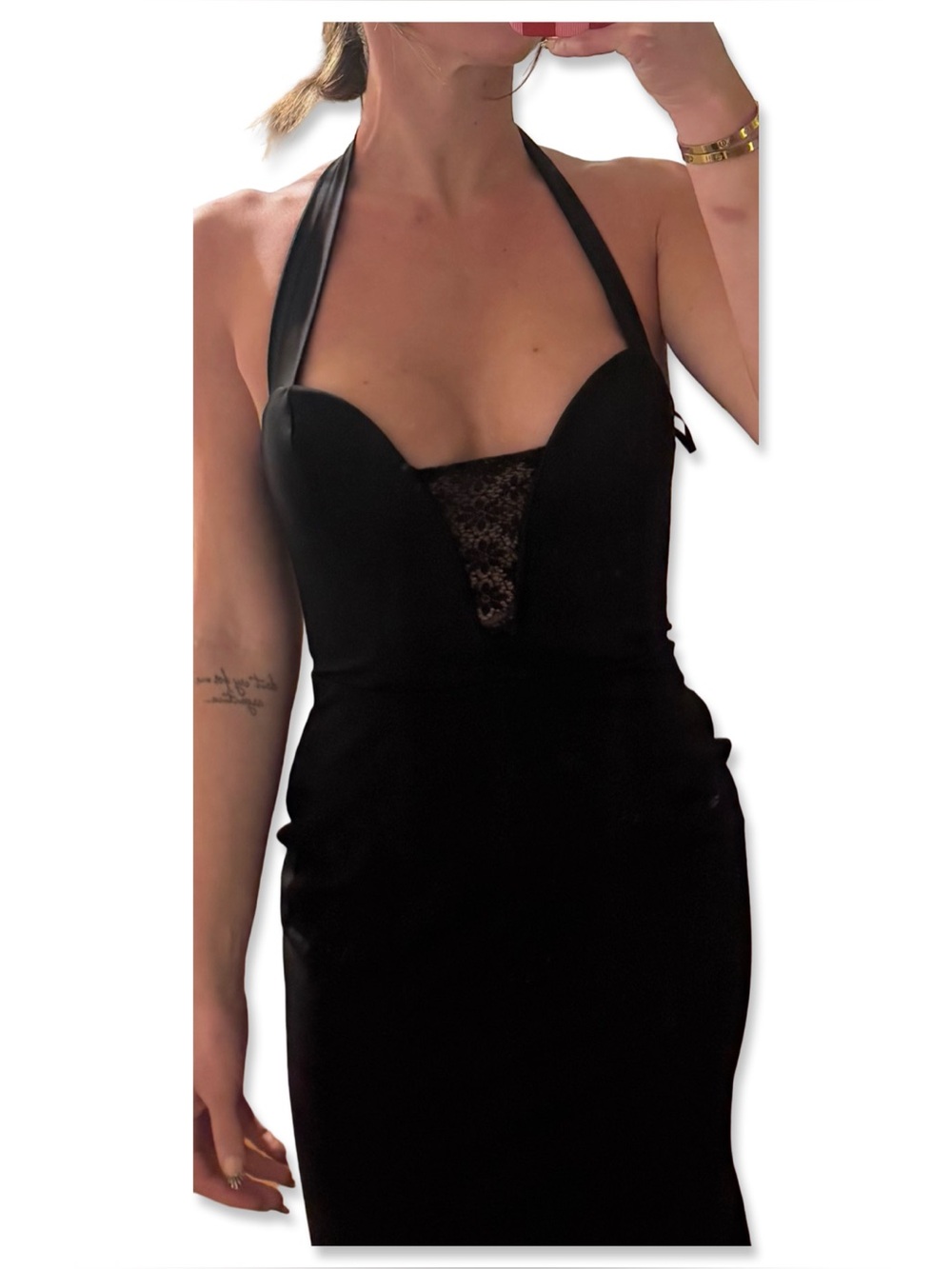 Club L London Black Plunge Halter Formal/Black Tie Gown | Size 6 | worn ONCE - Picture 11 of 12